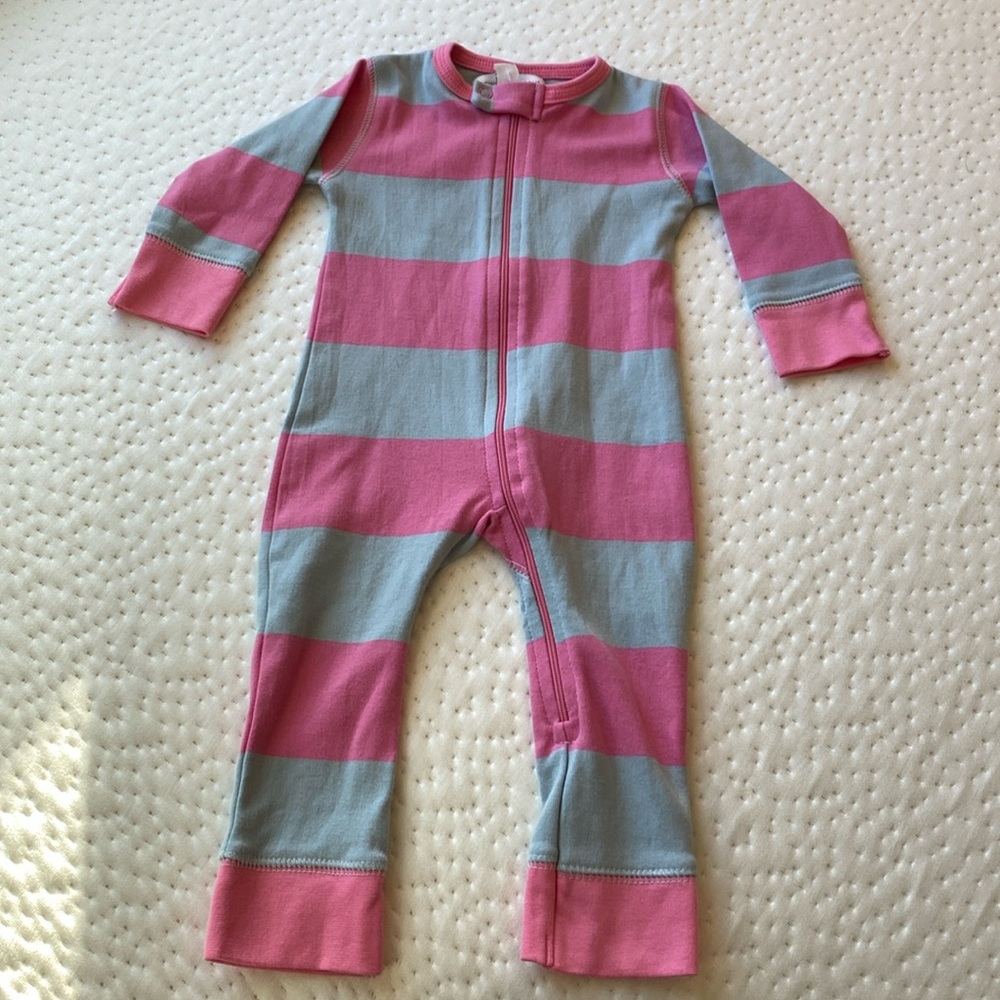 Sweet peanut 6-12 month zip up PJ’s